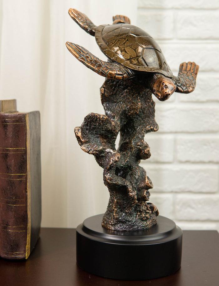 ebros gift Ebros Nautical Marine Giant Sea Turtle Exploring Underwater Coral Reef Statue