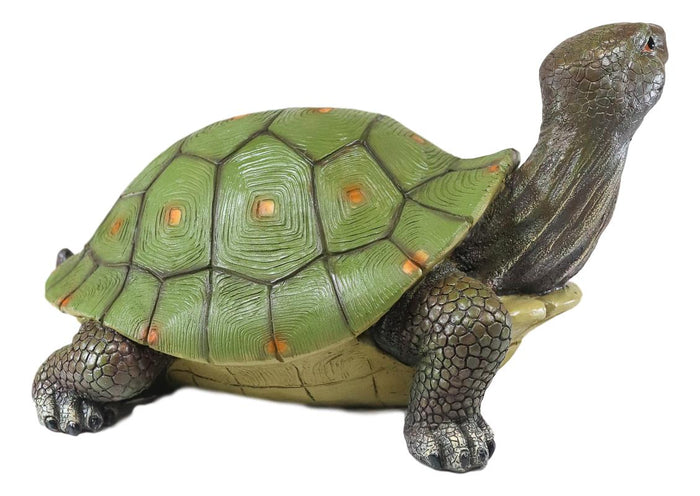 Ebros Gift Ebros Nautical Marine Realistic Green Tortoise With Head Raised Statue 16.5"L