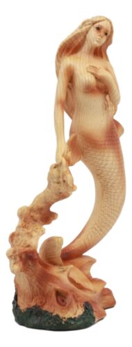 Ebros Gift Ebros Nautical Ocean Marine Mermaid Princess With Fish Statue 7.25"H Faux Wood