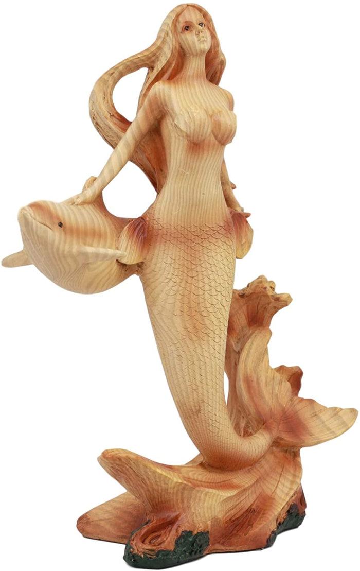 Ebros Gift Ebros Nautical Ocean Marine Mermaid Princess With Dolphin Decor Statue 9" Tall