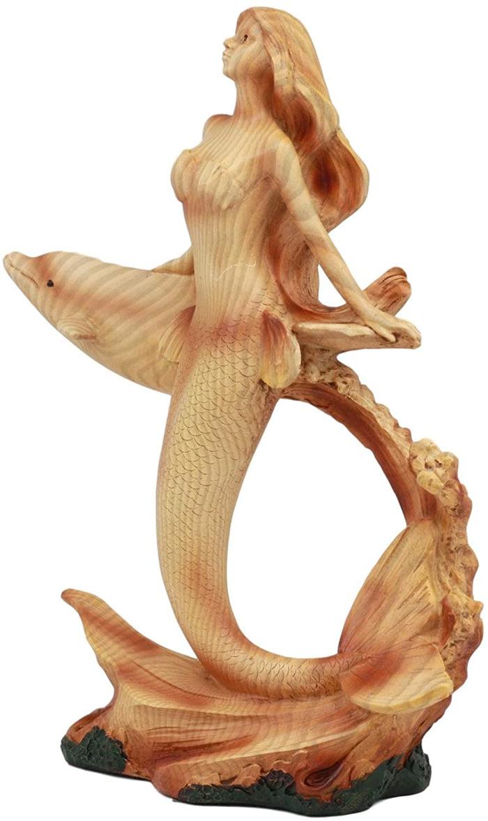 Ebros Gift Ebros Nautical Ocean Marine Mermaid Princess With Dolphin Decor Statue 9" Tall