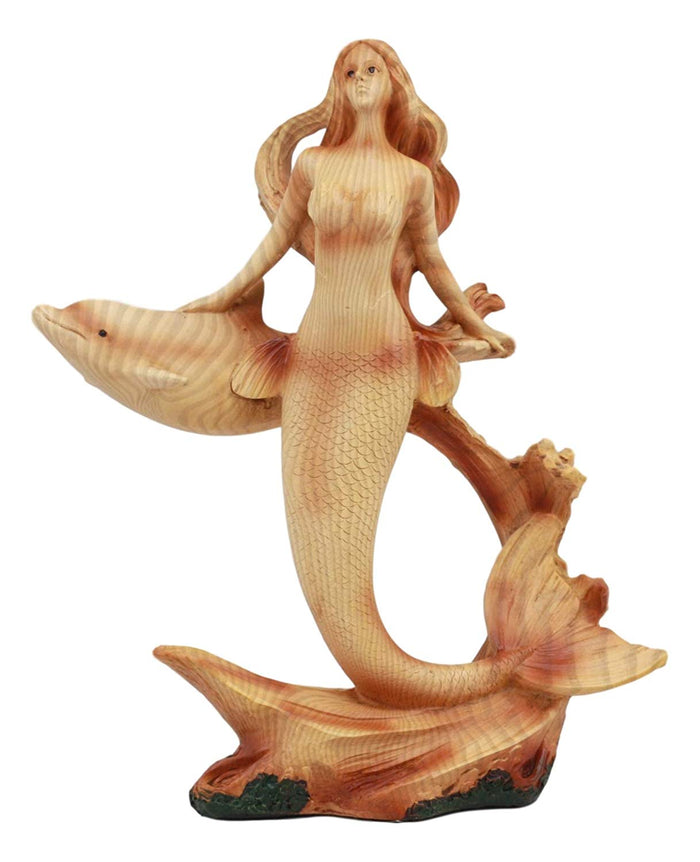 ebros gift Ebros Nautical Ocean Marine Mermaid Princess with Dolphin Decor Statue 9" Tall