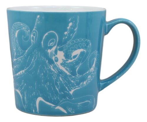 Ebros Gift Ebros Nautical Ocean Marine Octopus Beverage Blue Stoneware Ceramic Mug Decor