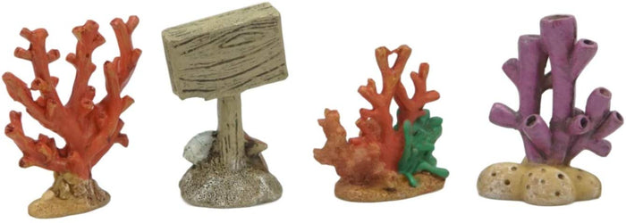 Ebros Gift Ebros Nautical Reef Corals No Fishing Sign Small Miniature Figurines Set Of 4