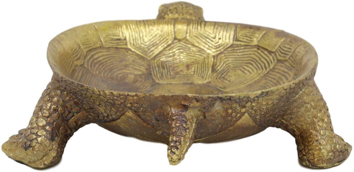 Ebros Gift Ebros Nautical Reptile Faux Gold Tortoise Soap Keys Coins Change Jewelry Holder Statue