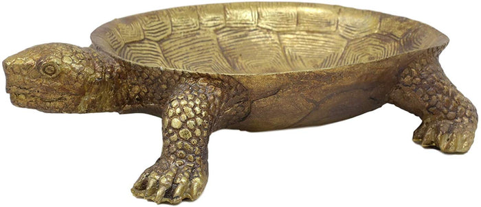 Ebros Gift Ebros Nautical Reptile Faux Gold Tortoise Soap Keys Coins Change Jewelry Holder Statue