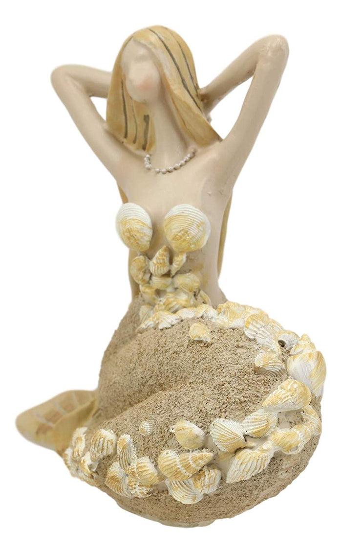 Ebros Gift Ebros Nautical Sand Brown Abstract Mermaid With Sea Shell Ornaments Figurine