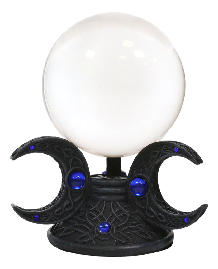 Ebros Gift Ebros Neopagan Sacred Moon Triple Goddess Glass Gazing Ball Figurine 6.5" H