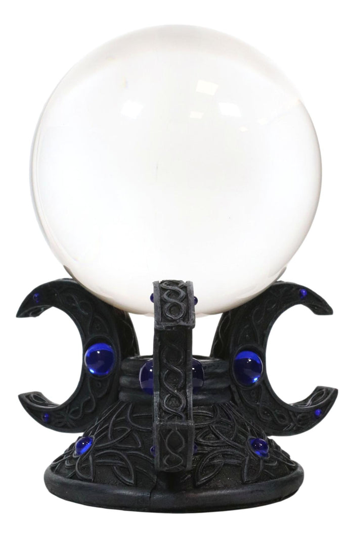 Ebros Gift Ebros Neopagan Sacred Moon Triple Goddess Glass Gazing Ball Figurine 6.5" H