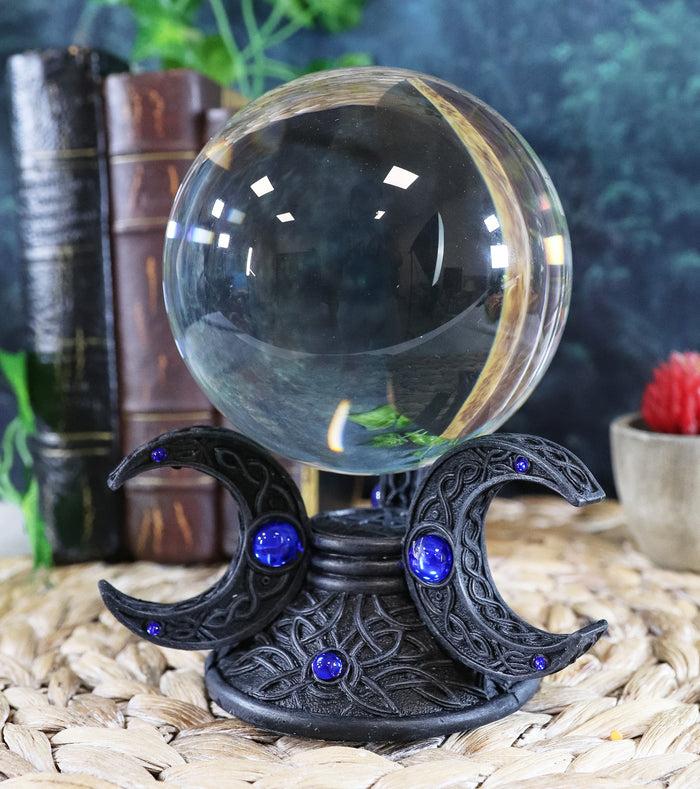 ebros gift Ebros Neopagan Sacred Moon Triple Goddess Glass Gazing Ball Figurine 6.5" H