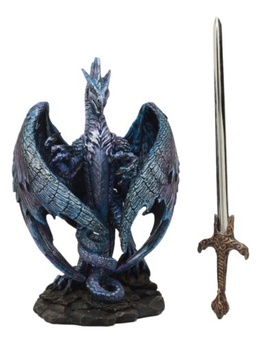 Ebros Gift Ebros Nether Blade Ruth Thompson Dragon Statue With Dragon Letter Opener Blade 9.5" Tall Dragon Blade Series Collection Mythical Fantasy Dragons Decor