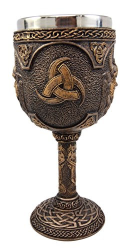 Ebros Gift Ebros Norse Mythology Viking Alfather Odin God Of Asgard 7oz Resin Wine Goblet Chalice With Stainless Steel Liner Asgardian Ruler Thor Loki Frigga Royal Gods Family Celtic Knotwork Base
