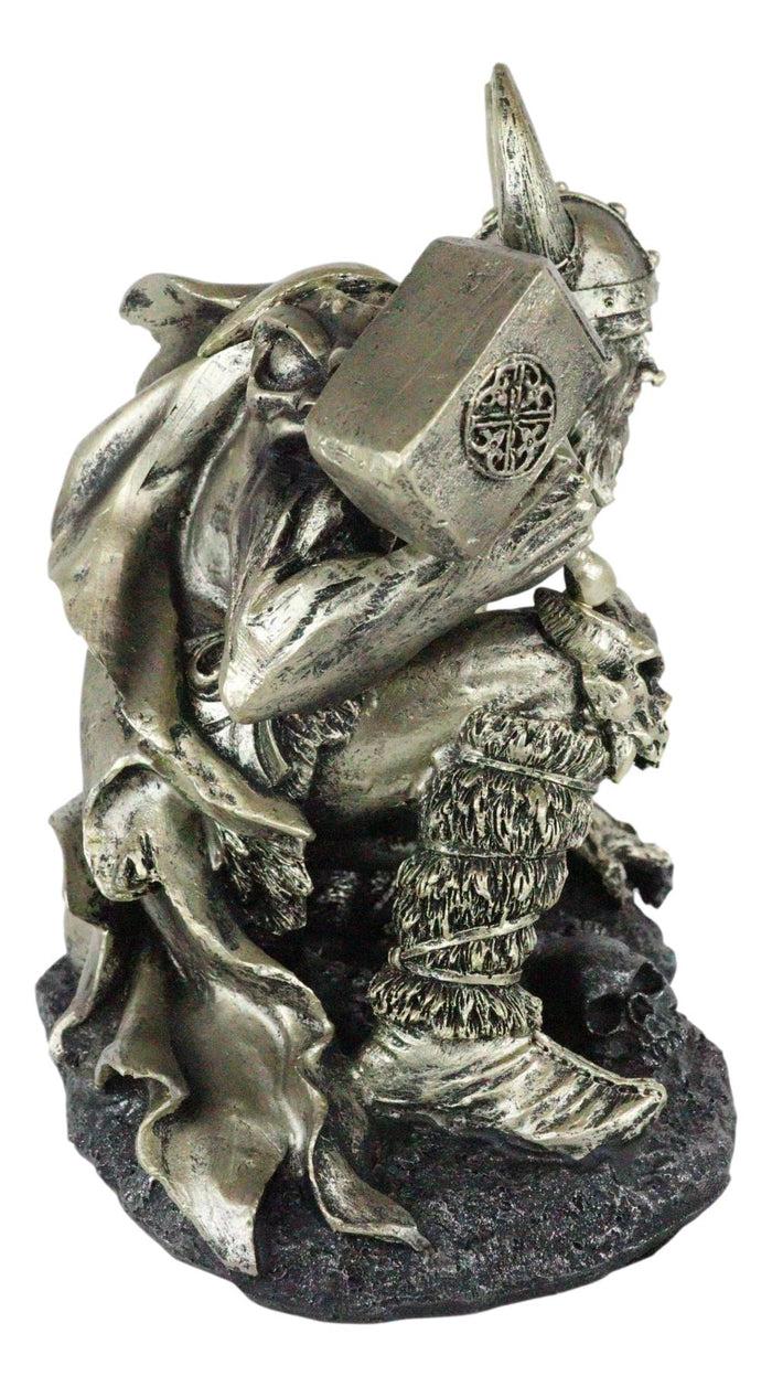 Ebros Gift Ebros Norse Viking God Of Thunder Thor Battle Wielding Mjolnir Hammer Figurine 7"High