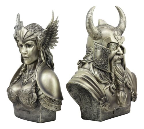Ebros Gift Ebros Norse Viking Mythology Chief God Odin And Goddess Valkyrie Busts Statue Set Poetic Edda Gods Of Asgard Protectors Of The Nine Realms