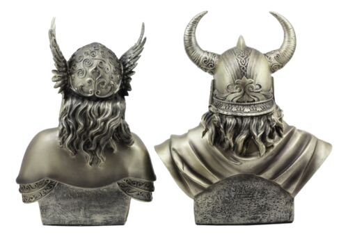 Ebros Gift Ebros Norse Viking Mythology Chief God Odin And Goddess Valkyrie Busts Statue Set Poetic Edda Gods Of Asgard Protectors Of The Nine Realms