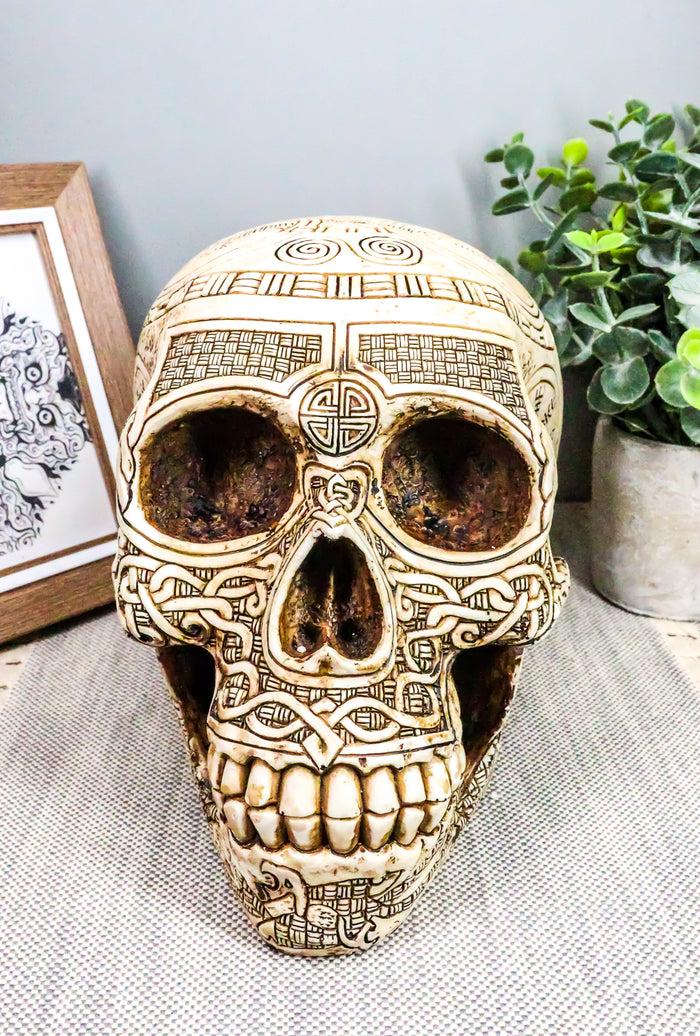 Ebros Gift Ebros Norse Viking Skull Figurine 7 Inch Length Skeleton Head Decor