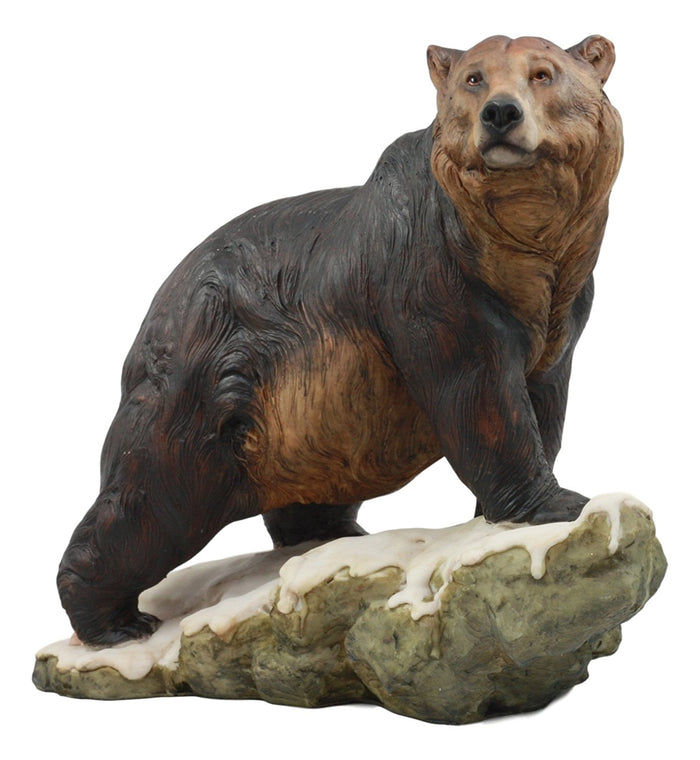 ebros gift Ebros North American Brown Grizzly Bear Climbing On Rock Statue 9.5" Tall Wildlife Forest Rustic Cabin Decor Brown Bear Animal Figurine