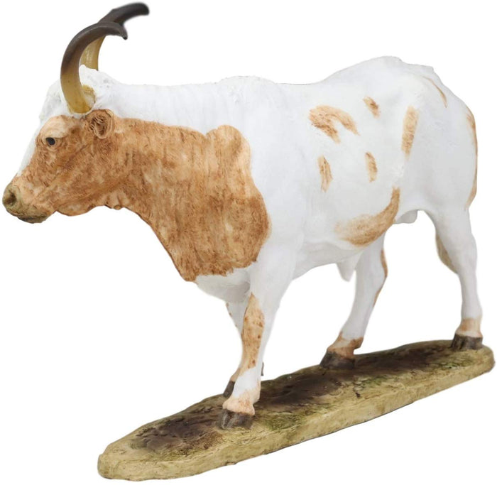Ebros Gift Ebros North American Longhorn Cattle Cow Steer On Grass Pasture Statue 9" Long