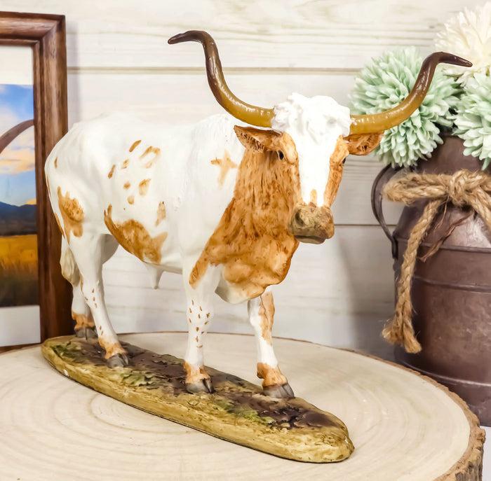 ebros gift Ebros North American Longhorn Cattle Cow Steer On Grass Pasture Statue 9" Long