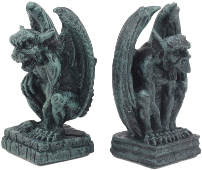 Ebros Gift Ebros Notre Dame Guardian Mini Gargoyle Statue Set Of 2 Miniature 2.5" Tall