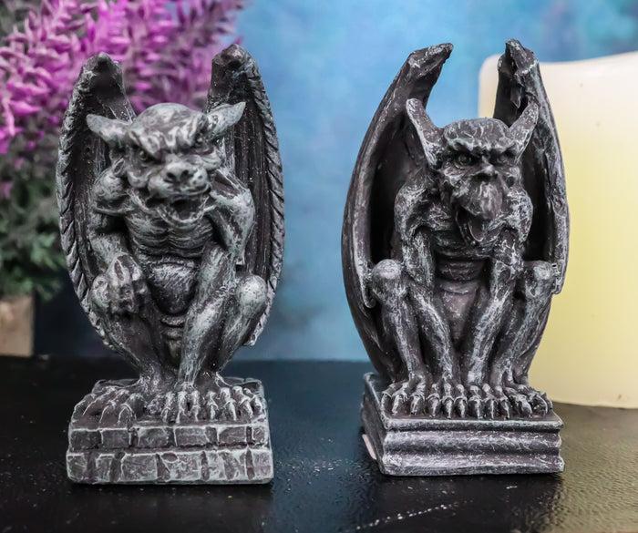 ebros gift Ebros Notre Dame Guardian Mini Gargoyle Statue Set of 2 Miniature 2.5" Tall