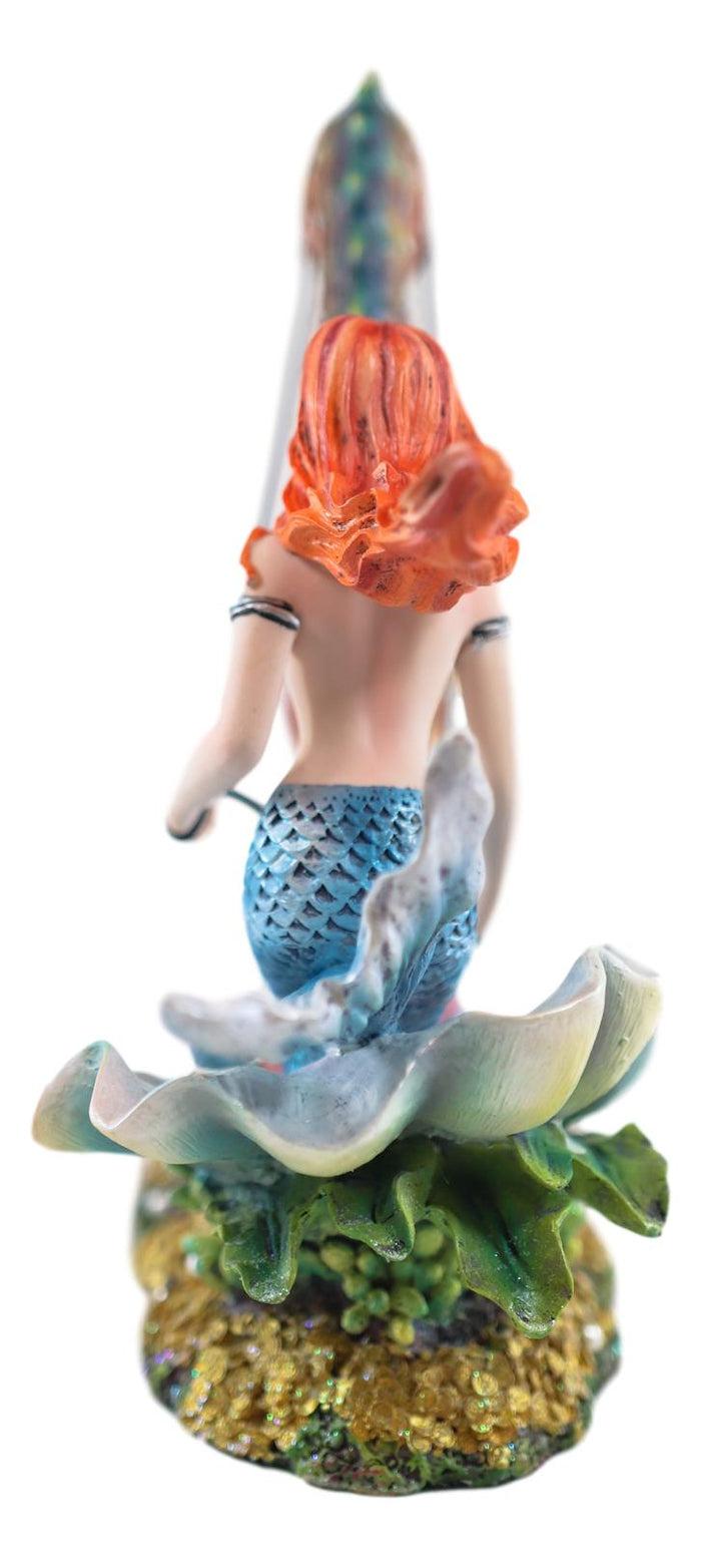 Ebros Gift Ebros Nouveau Nautical Ocean Mermaid On Clam Riding Seahorse Chariot Statue 10"H