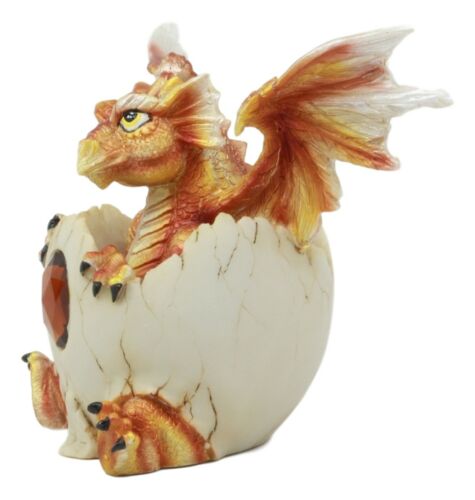 Ebros Gift Ebros November Birthstone Dragon Egg Statue 4.25" Tall Orange Topaz November Birthstone Gem Symbol Hatchling Dragon Collector Figurine