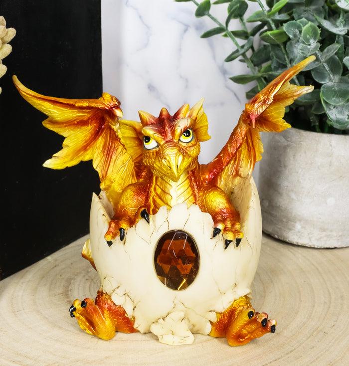 ebros gift Ebros November Birthstone Dragon Egg Statue 4.25" Tall Orange Topaz November Birthstone Gem Symbol Hatchling Dragon Collector Figurine