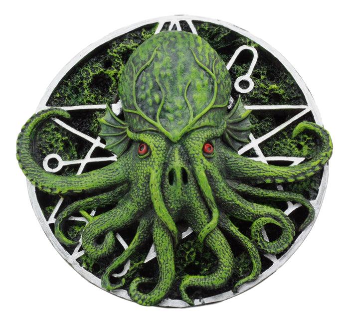Ebros Gift Ebros Oberon Zell The Great Cthulhu Elder God With Occult Metaphysical Star Symbol Round Wall Decor 5.75" Diameter Figurine Home Decor Hanging Plaque