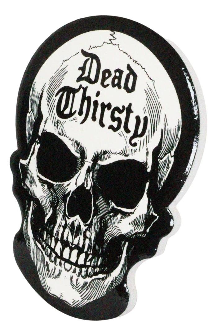 Ebros Gift Ebros Occult Alchemy Dead Thirsty Skull Evil Grin Cork Back Ceramic Coasters Set Of 4