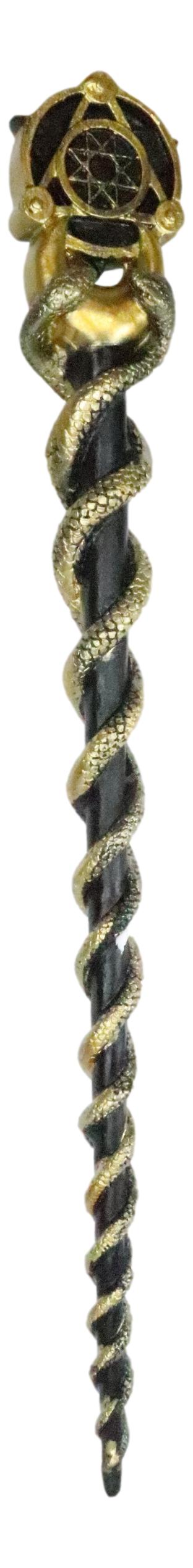 Ebros Gift Ebros Occult Caduceus Serpent Elemental Alchemy Magic Wand Cosplay Costume Prop 14"L