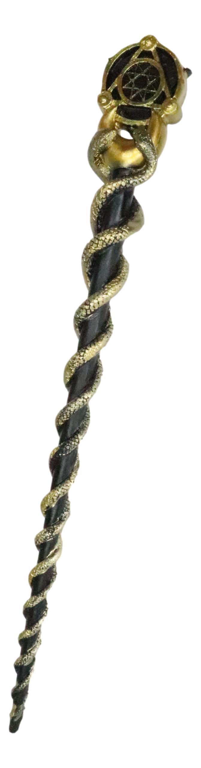 Ebros Gift Ebros Occult Caduceus Serpent Elemental Alchemy Magic Wand Cosplay Costume Prop 14"L