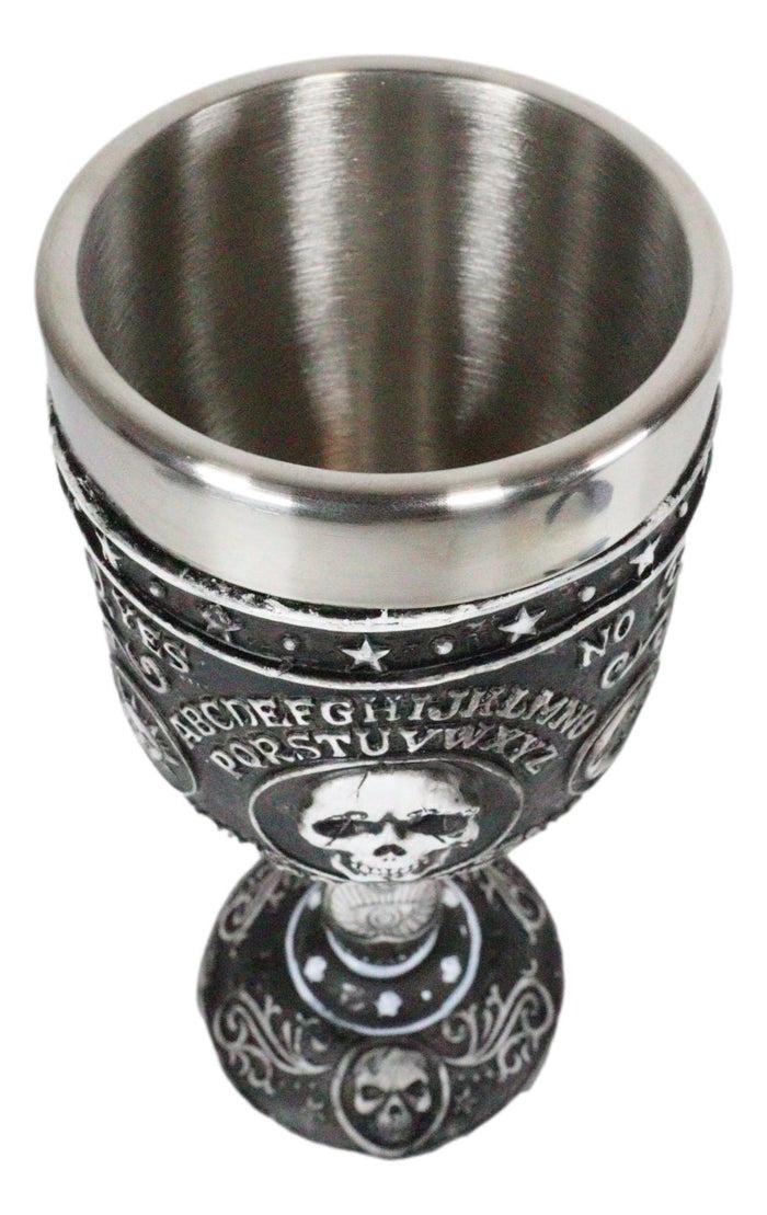Ebros Gift Ebros Occult Gothic Alchemy Ouija Spirit Board Skulls Baroque Wine Goblet 7oz