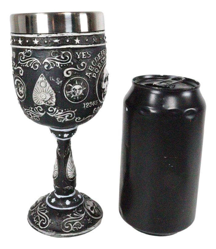 Ebros Gift Ebros Occult Gothic Alchemy Ouija Spirit Board Skulls Baroque Wine Goblet 7oz