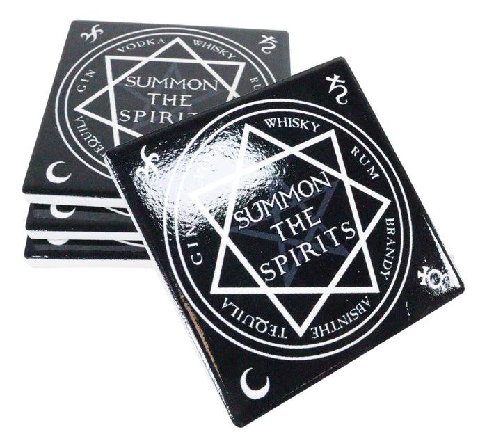 Ebros Gift Ebros Occult Heptagram Star Summon The Spirits Cork Backed Coaster Set Of 4