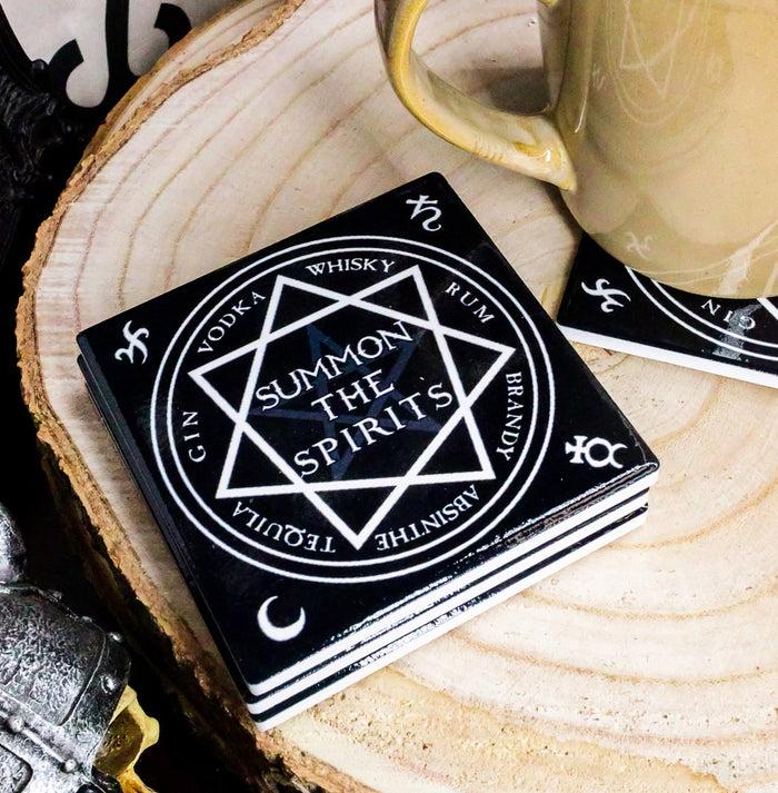 ebros gift Ebros Occult Heptagram Star Summon The Spirits Cork Backed Coaster Set of 4