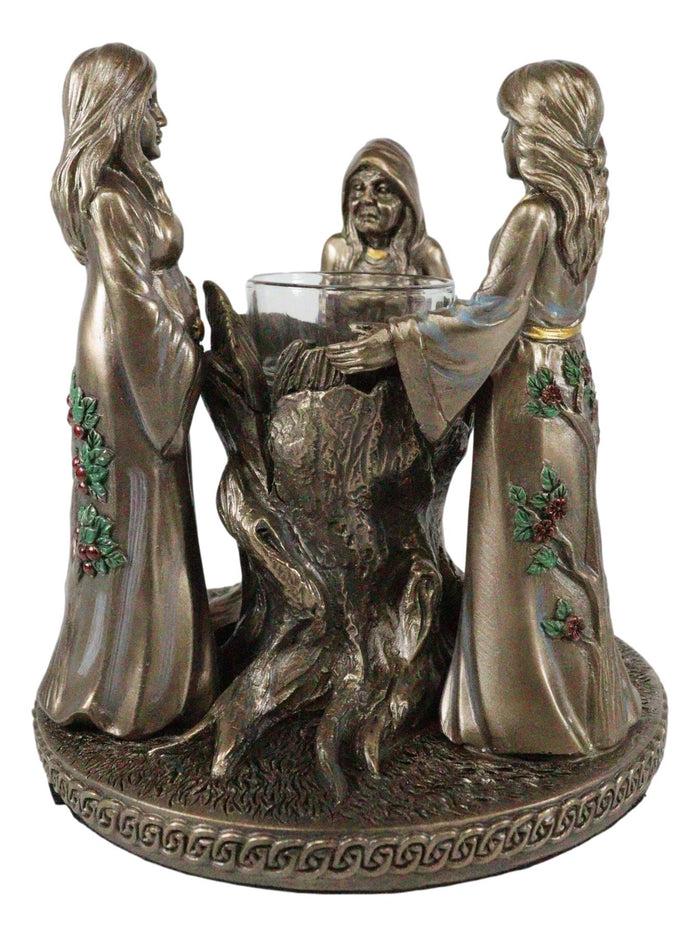 Ebros Gift Ebros Occultic Wiccan Triple Goddess Maiden Mother Crone Votive Candle Holder Figurine