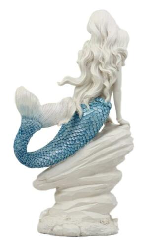 Ebros Gift Ebros Ocean Aqua Blue Tailed Mermaid Sitting On Sea Rock Figurine 11.5"H