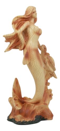 Ebros Gift Ebros Ocean Marine Mermaid Princess With Sea Turtle Decor Statue In Faux Wood Resin