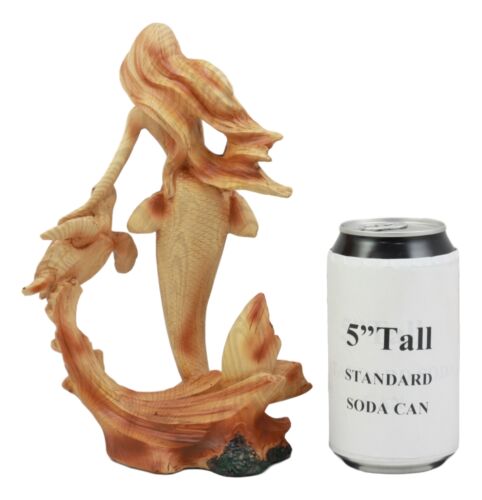 Ebros Gift Ebros Ocean Marine Mermaid Princess With Sea Turtle Decor Statue In Faux Wood Resin