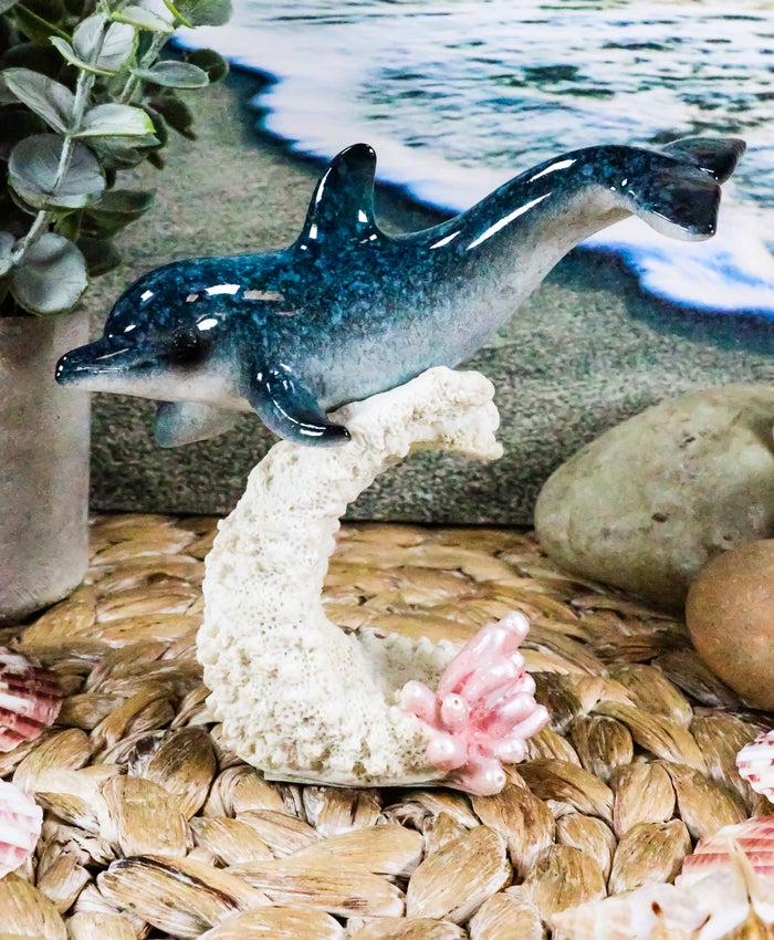 Ebros Gift Ebros Ocean Marine Sea Life Bottlenose Dolphin Swimming Over Coral Reef Figurine