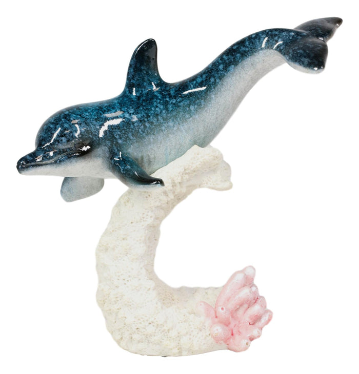 Ebros Gift Ebros Ocean Marine Sea Life Bottlenose Dolphin Swimming Over Coral Reef Figurine