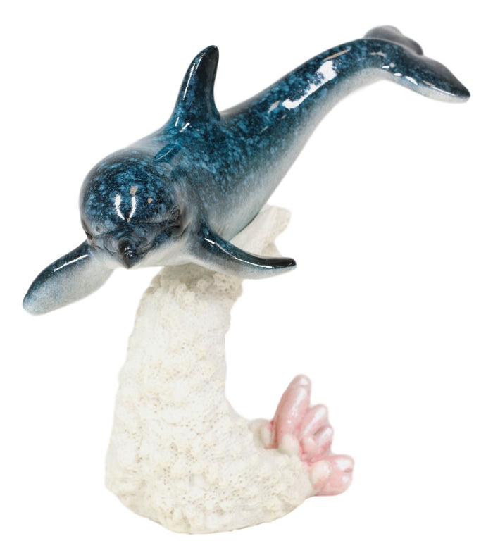Ebros Gift Ebros Ocean Marine Sea Life Bottlenose Dolphin Swimming Over Coral Reef Figurine