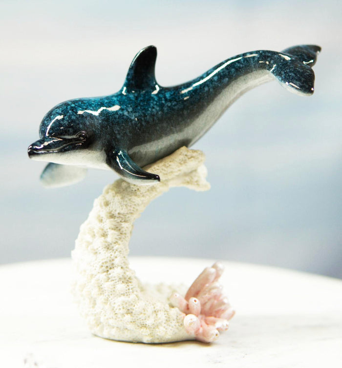 ebros gift Ebros Ocean Marine Sea Life Bottlenose Dolphin Swimming Over Coral Reef Figurine