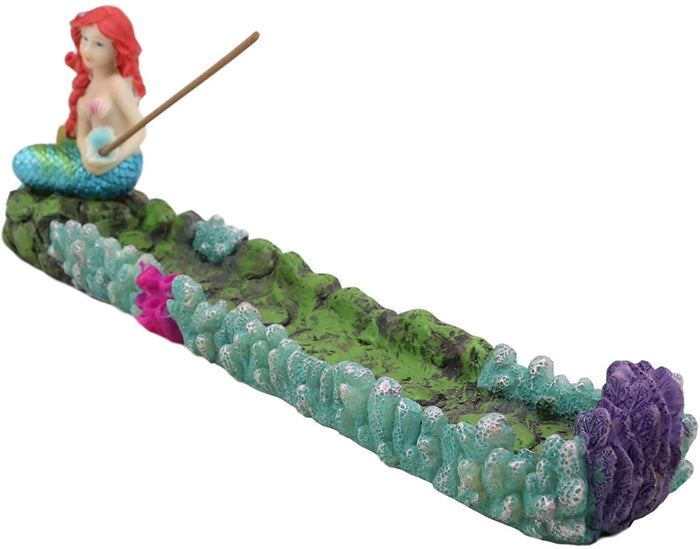 Ebros Gift Ebros Ocean Mermaid Ariel Sitting By Sea Floor Kelp And Corals Incense Burner
