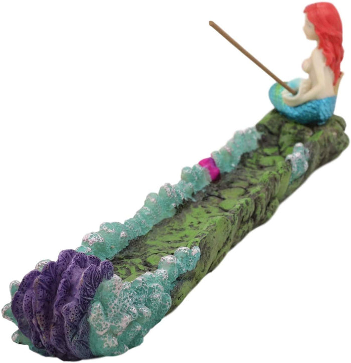 Ebros Gift Ebros Ocean Mermaid Ariel Sitting By Sea Floor Kelp And Corals Incense Burner