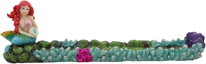 Ebros Gift Ebros Ocean Mermaid Ariel Sitting By Sea Floor Kelp And Corals Incense Burner