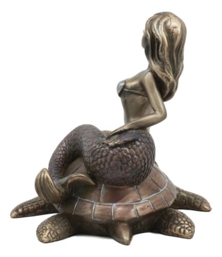 Ebros Gift Ebros Ocean Mermaid Riding On Sea Turtle Statue Nautical Sirens Of The Seas Coral Reef