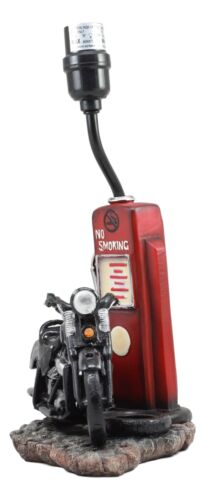 Ebros Gift Ebros Old Fashioned Gas Pump Retro Bike Motorcycle Desktop Table Lamp W/ Shade