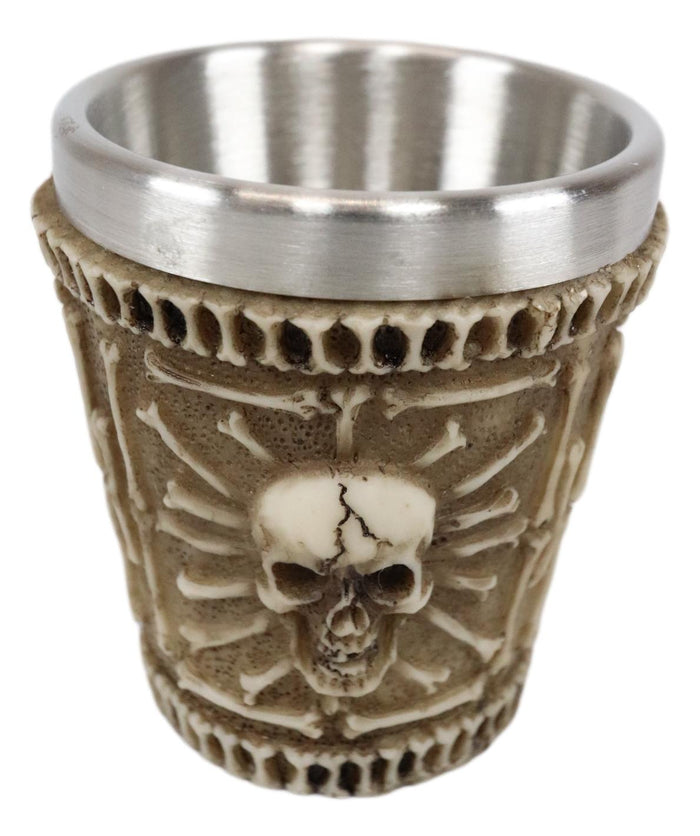 Ebros Gift Ebros Ossuary Macabre Morphing Skulls & Skeleton Bones 3D Shot Glasses Set Of 4
